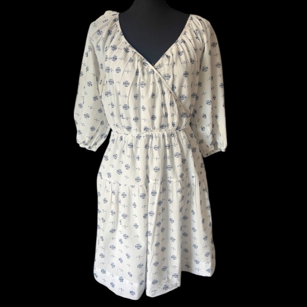 Anthropologie Medium A-line tiered skirt cotton blend dress